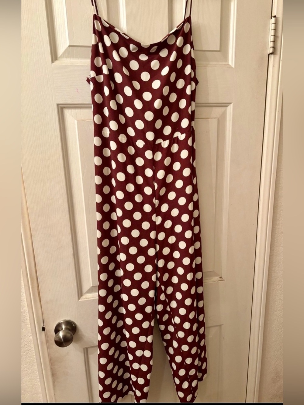 Topshop Brown and White Polka Dot Jumpsuit  Size 10 EUC